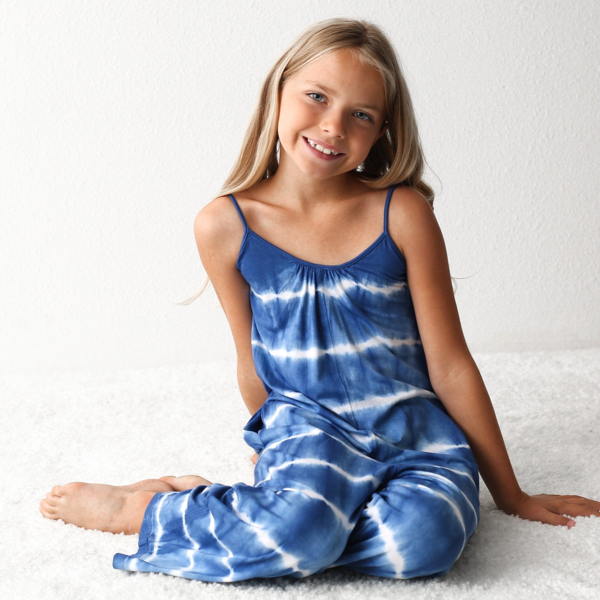ソン・ジア着用★【BALIBIKI】tie dye jump suits Bestaroo - Super - Soft - Bamboo - hema blue tie dye jumpsuit