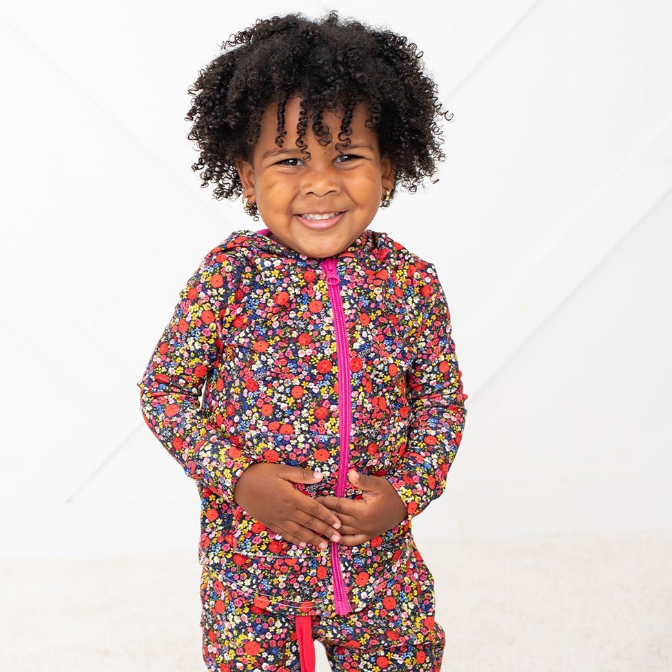 Bestaroo - Bamboo - Midnight Petals Zipper Hoodie