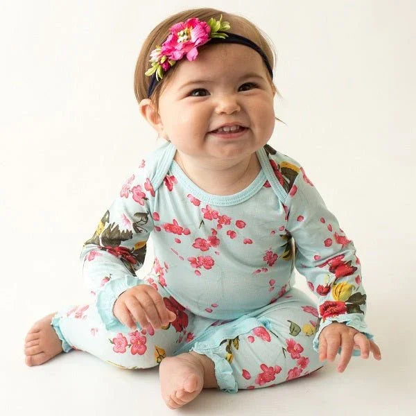 Bestaroo - Cherry Blossom Blue Romper