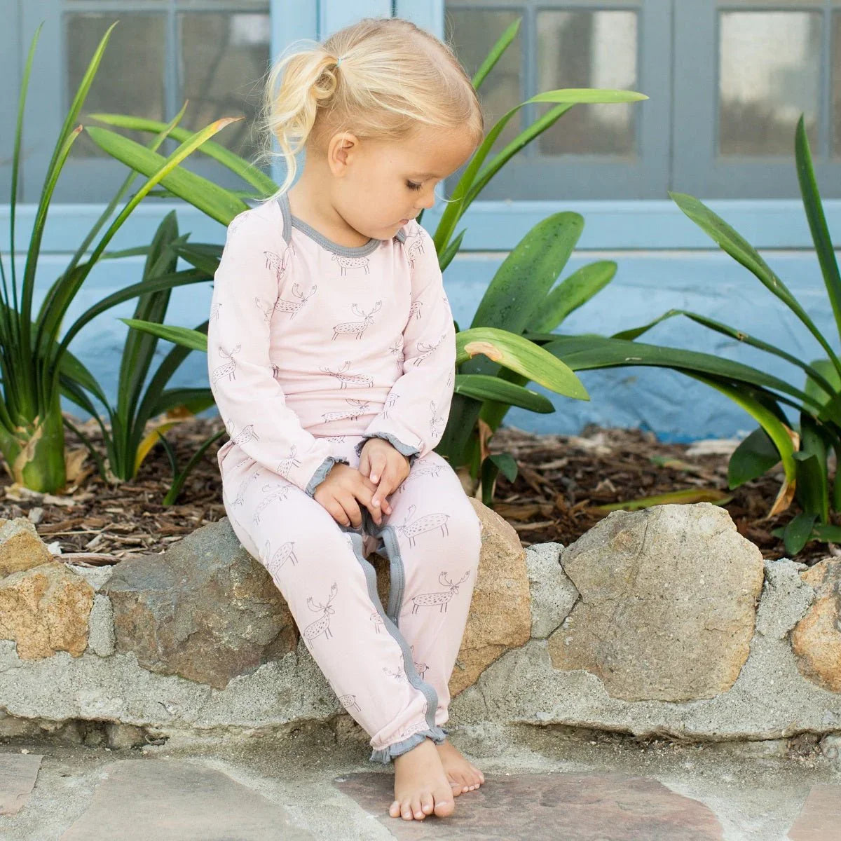 Bestaroo - Bamboo - Moose in Pink Romper