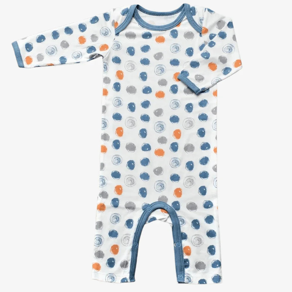 Bestaroo - Bamboo - Orange and Blue Circles Romper