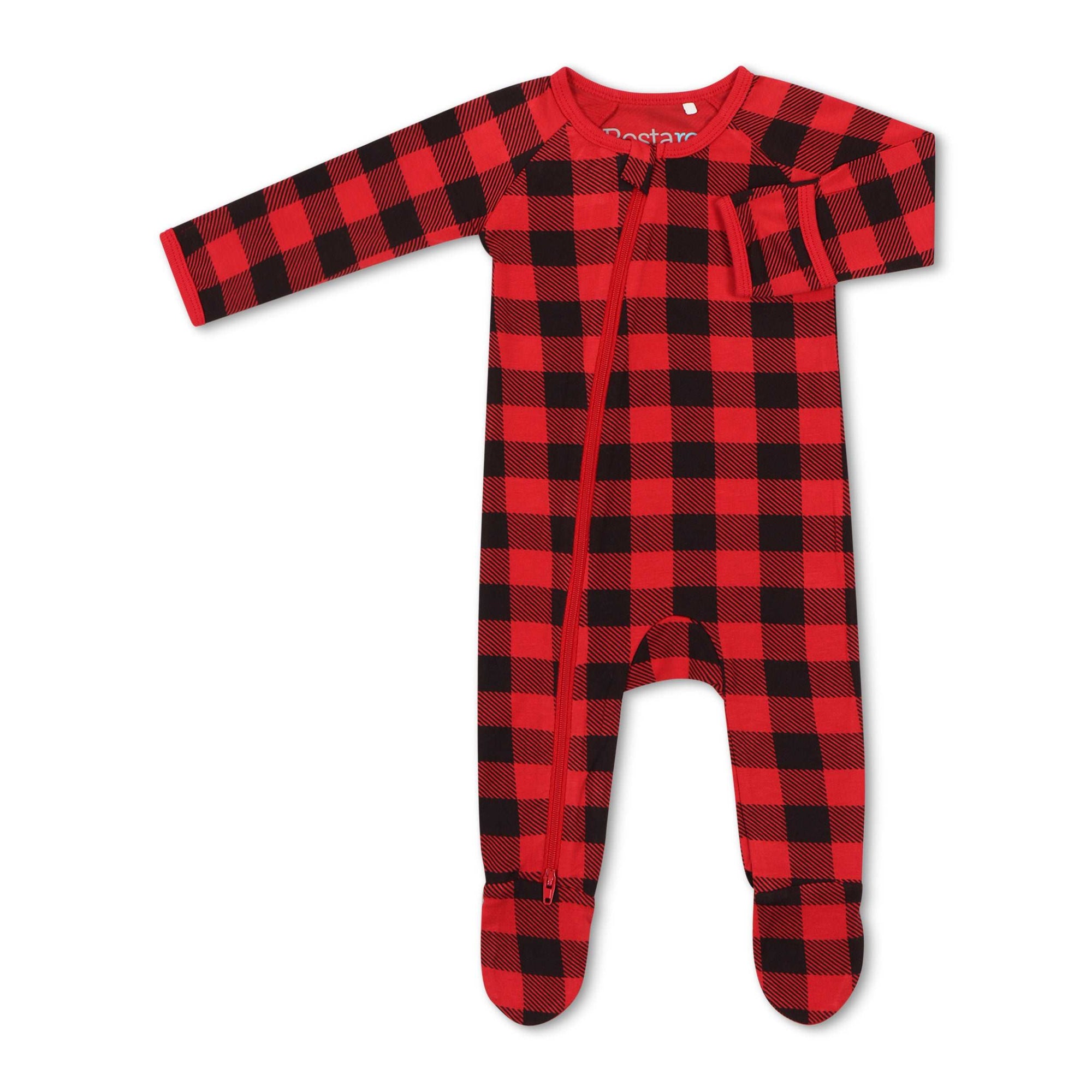 Black & Red Plaid Footie