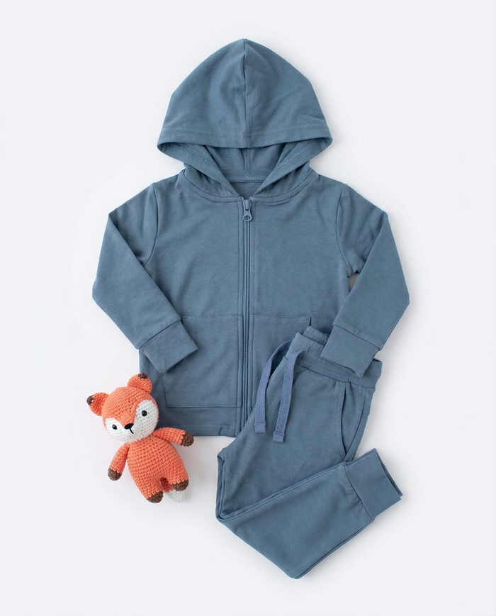 Slate Zipper Hoodie - Bestaroo