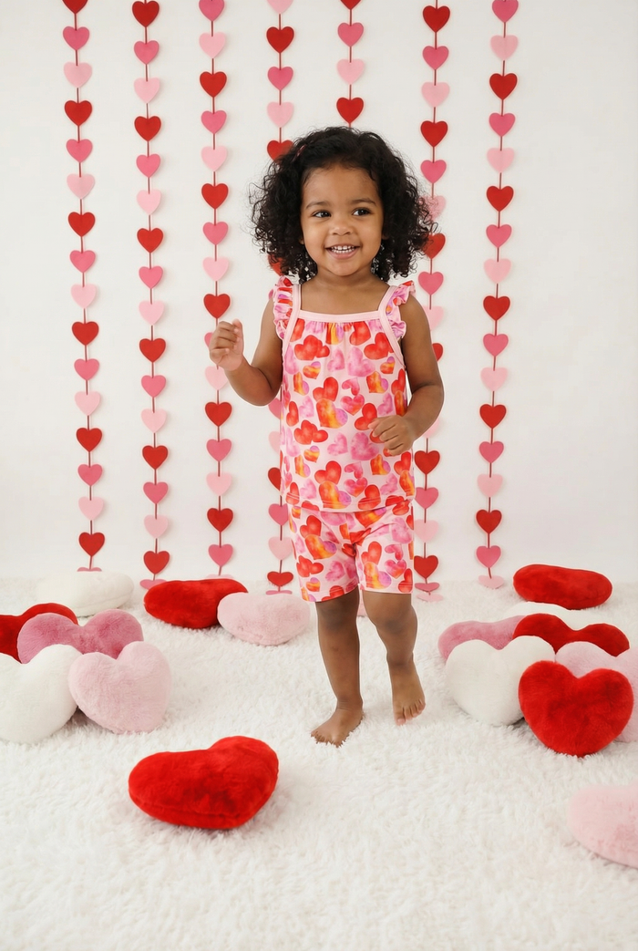 Love Hearts Flutter Tank & Shorts - Bestaroo