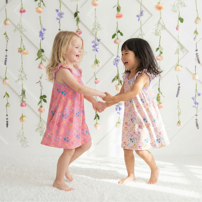 Flower Confetti Flutter Sleeve Dress - Bestaroo