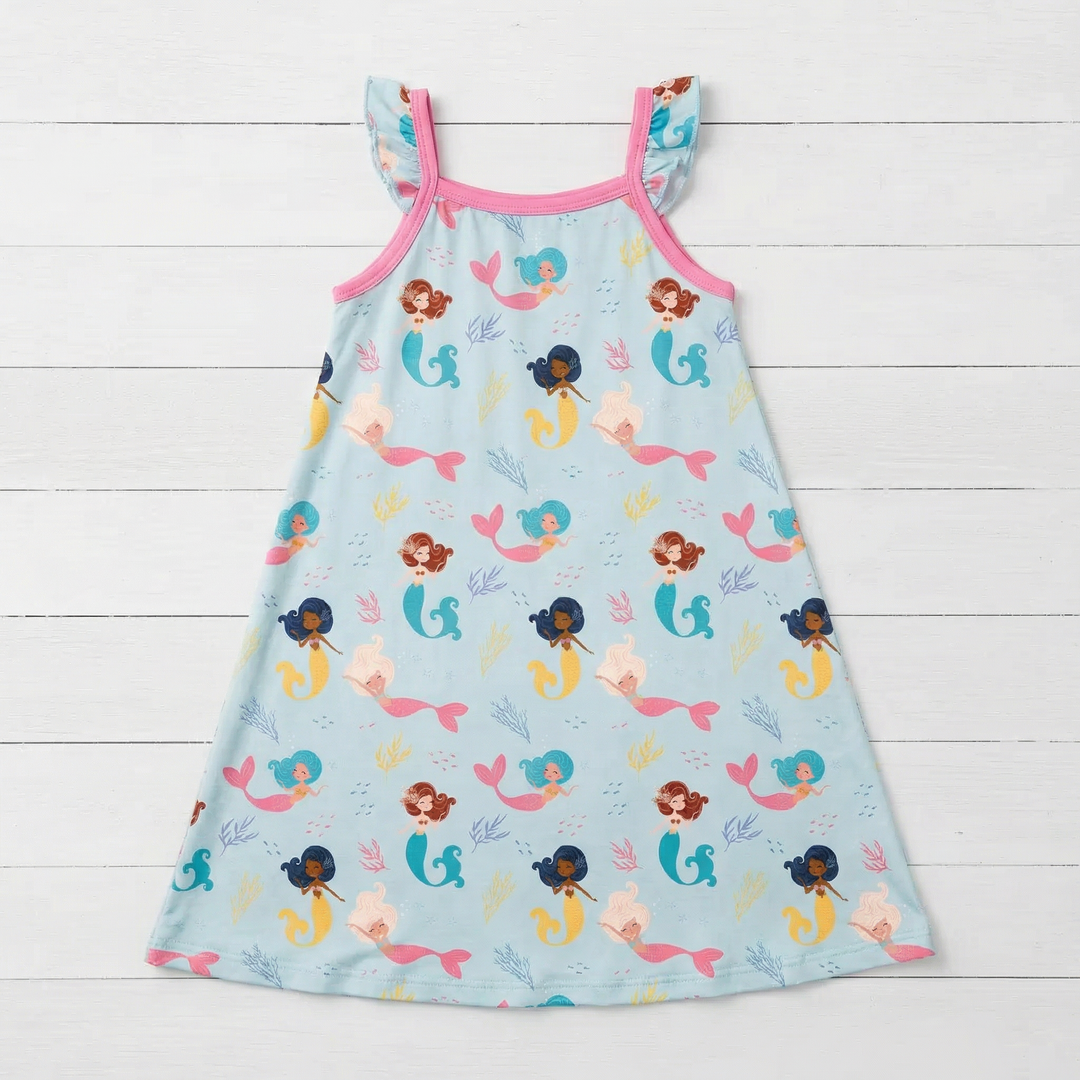 Coral Cuties Flutter Sleeve Dress