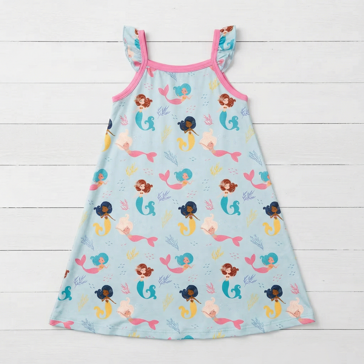 Coral Cuties Flutter Sleeve Dress