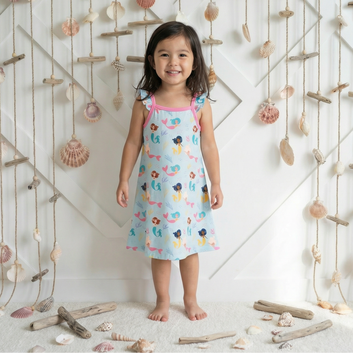 Coral Cuties Flutter Sleeve Dress