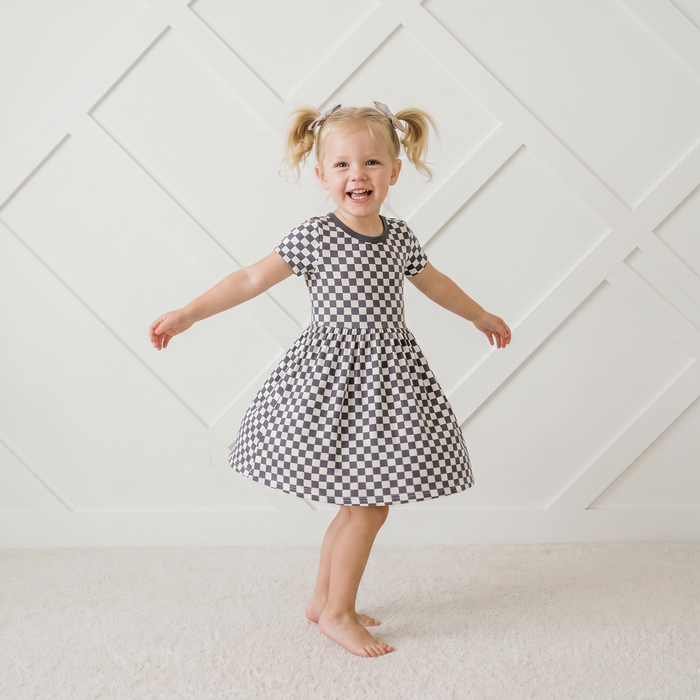 Charcoal Checks Dress - Bestaroo
