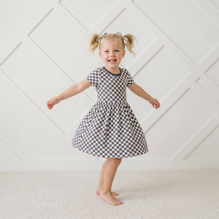 Charcoal Checks Dress