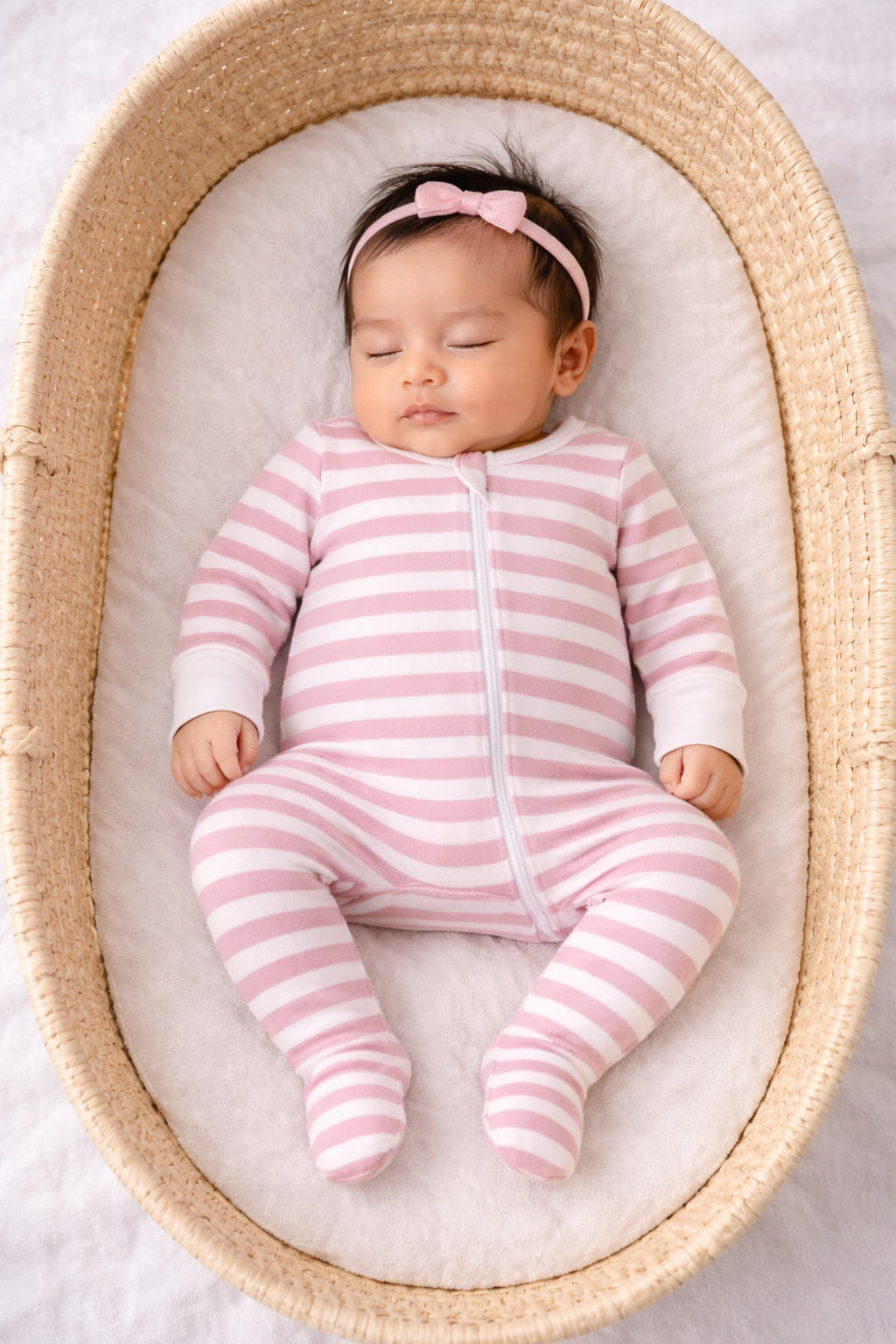 Blush Stripes Footie