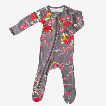 Cherry Blossom Charcoal Footie