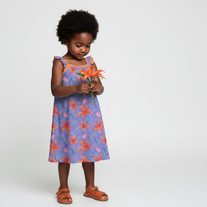 Lavender Leilani Flutter Sleeve Dress - Bestaroo