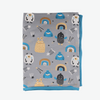 Blue Happy Monsters Swaddle