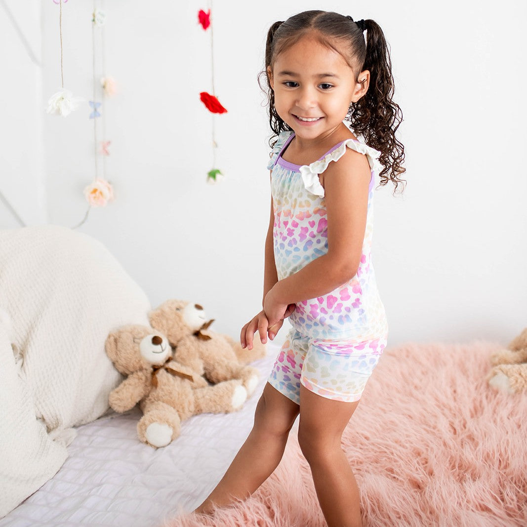 Rainbow Leopard Flutter Tank & Shorts