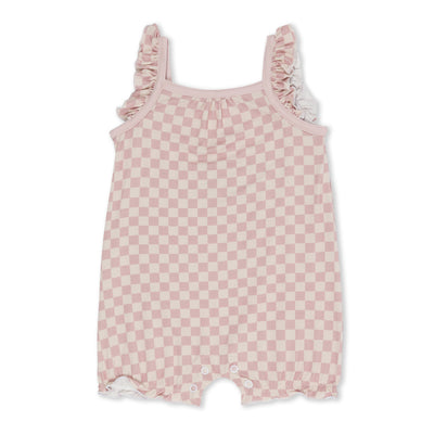 Checkers in Pink Bubble Romper