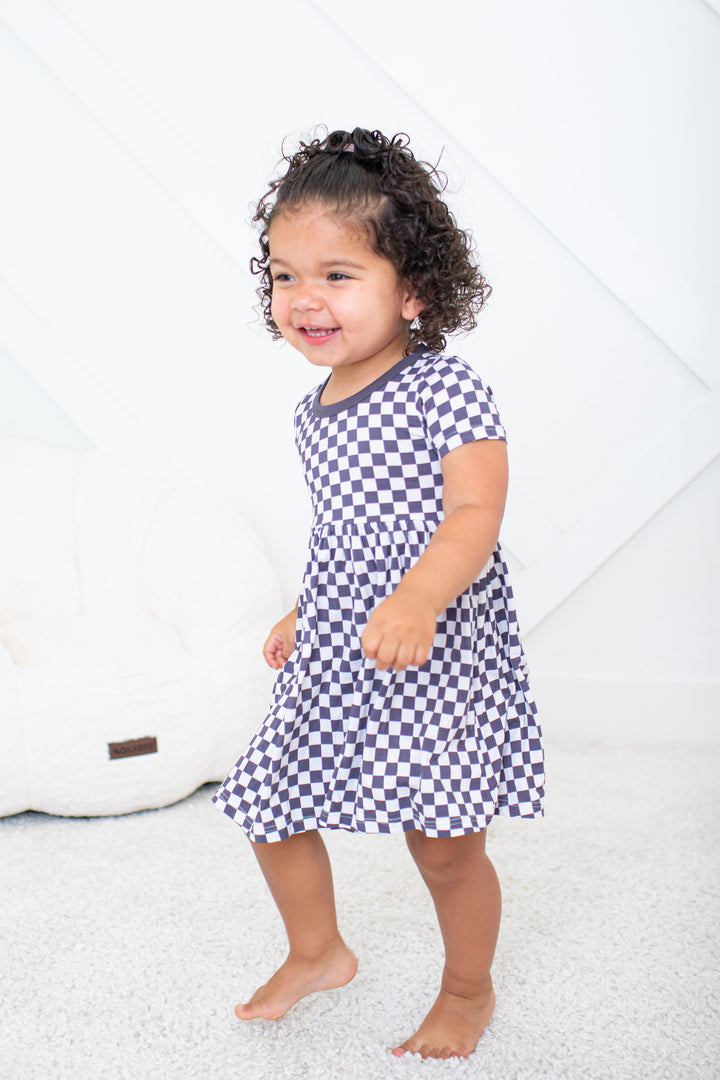 Charcoal Checks Dress