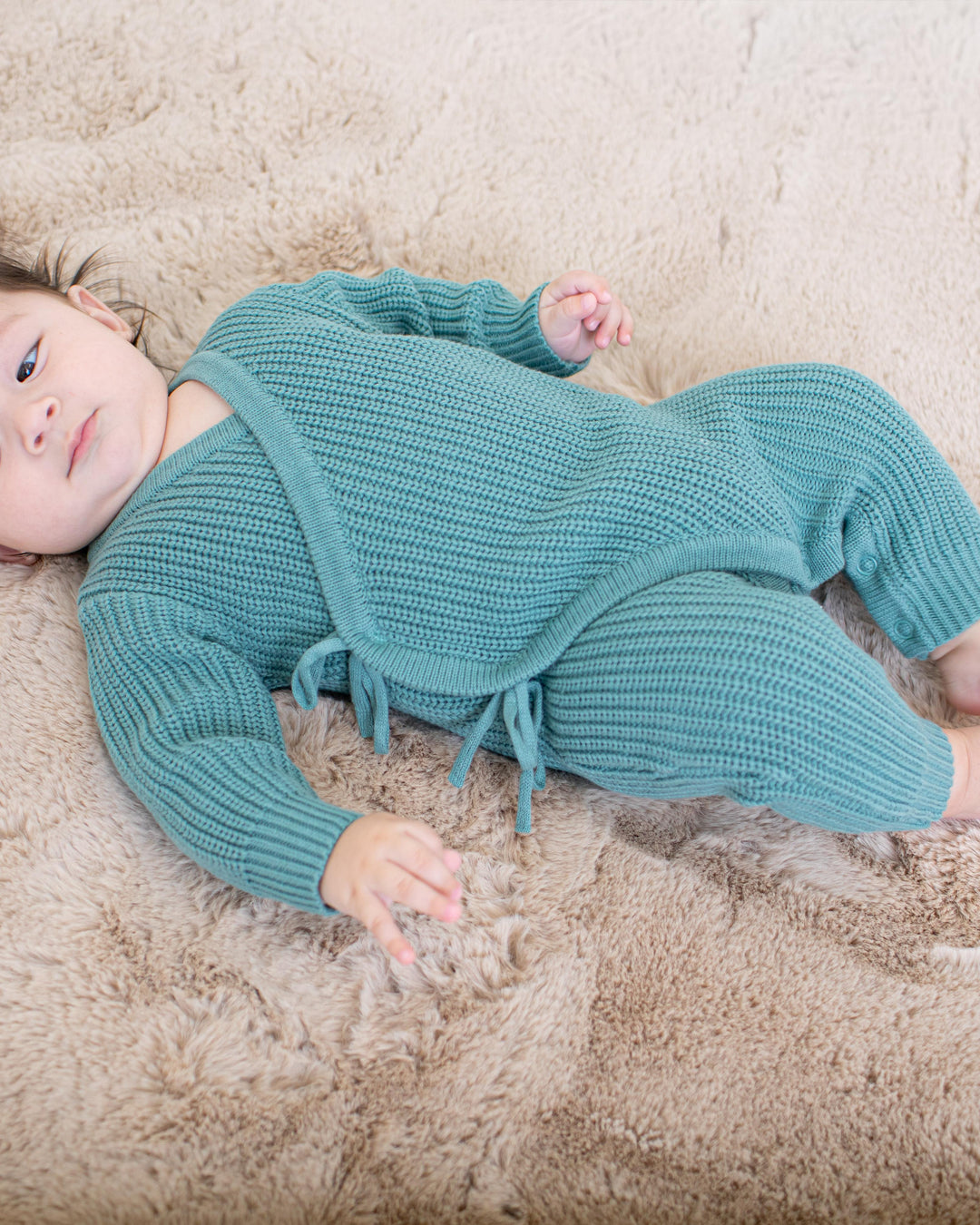 Chunky Knit Romper in Moss