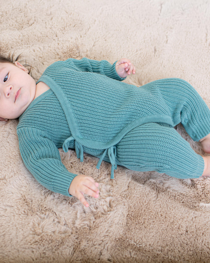 Chunky Knit Romper in Moss