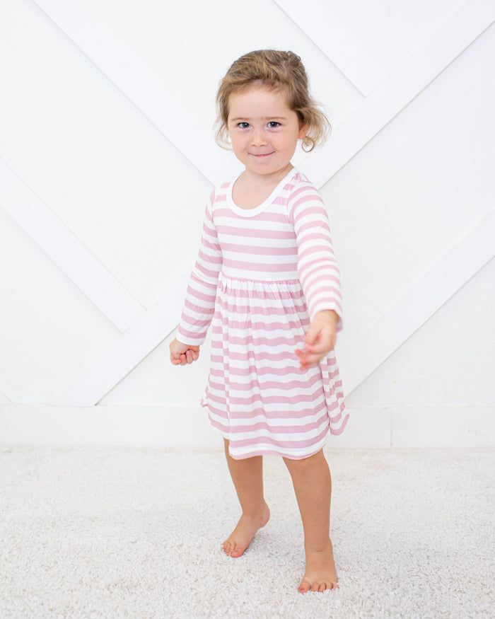Blush Stripes L/S Dress