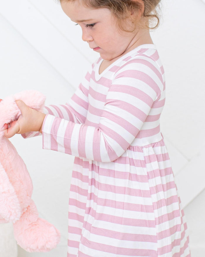 Blush Stripes L/S Dress
