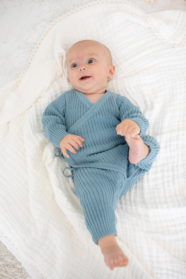 Chunky Knit Romper in Slate