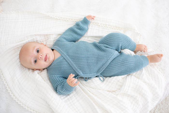 Chunky Knit Romper in Slate