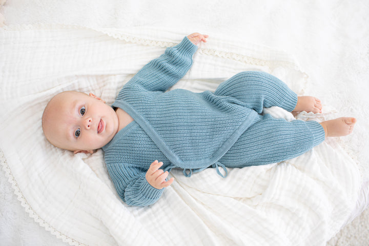 Chunky Knit Romper in Slate