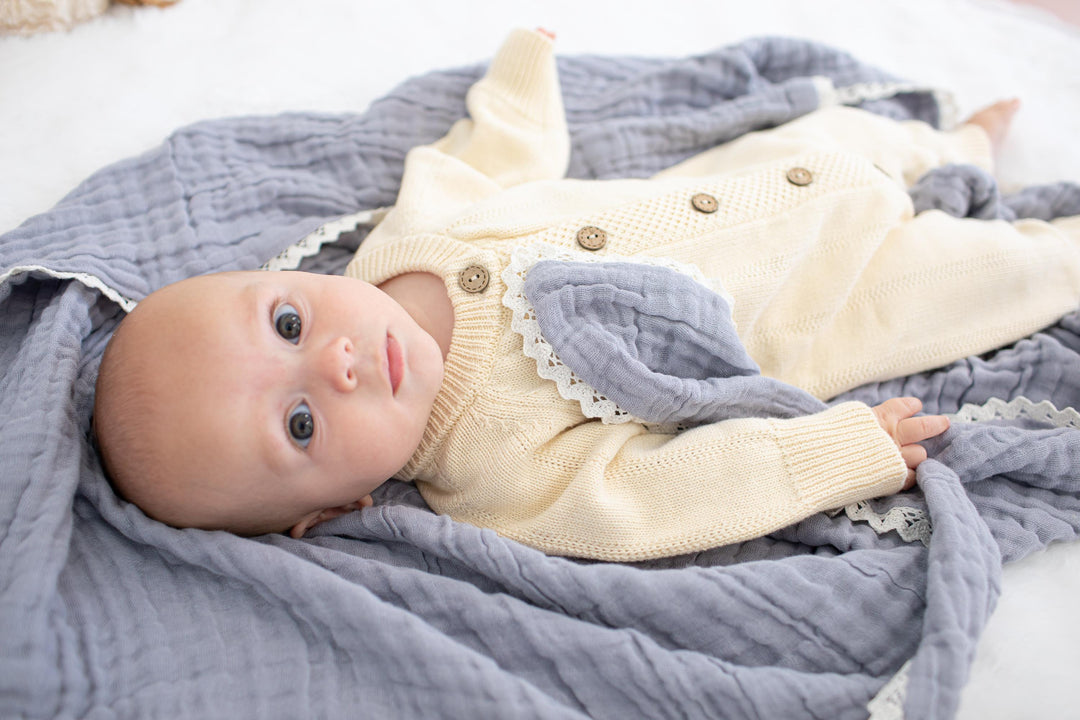 Pointelle Knit Romper in Buttercream