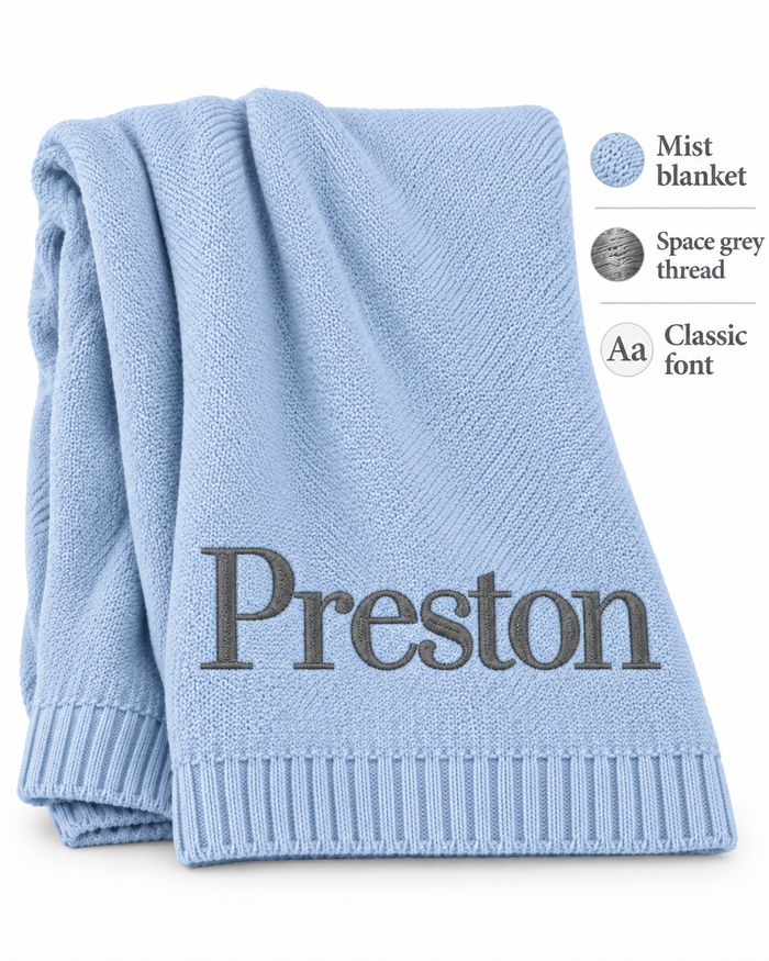 Embroidered Knit Blanket