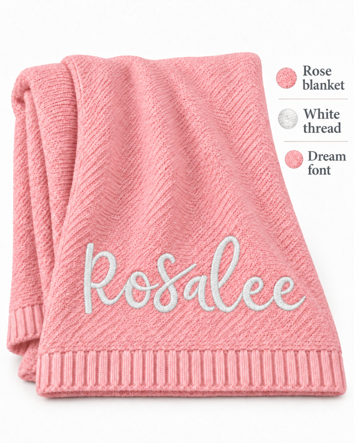 Embroidered Knit Blanket