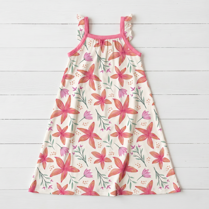 Sunset Leilani Flutter Sleeve Dress - Bestaroo