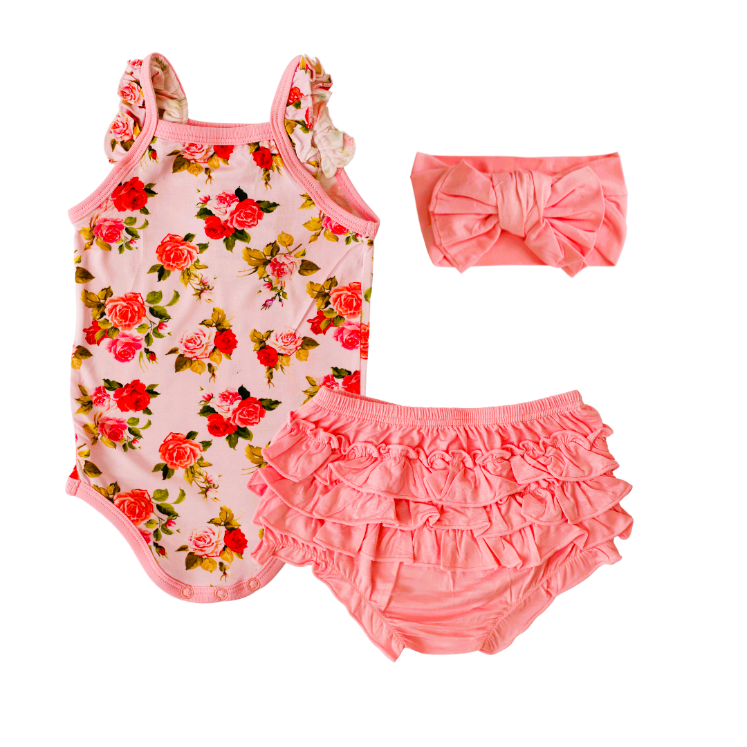 Rosebud Babe Ruffle Bloomer Set