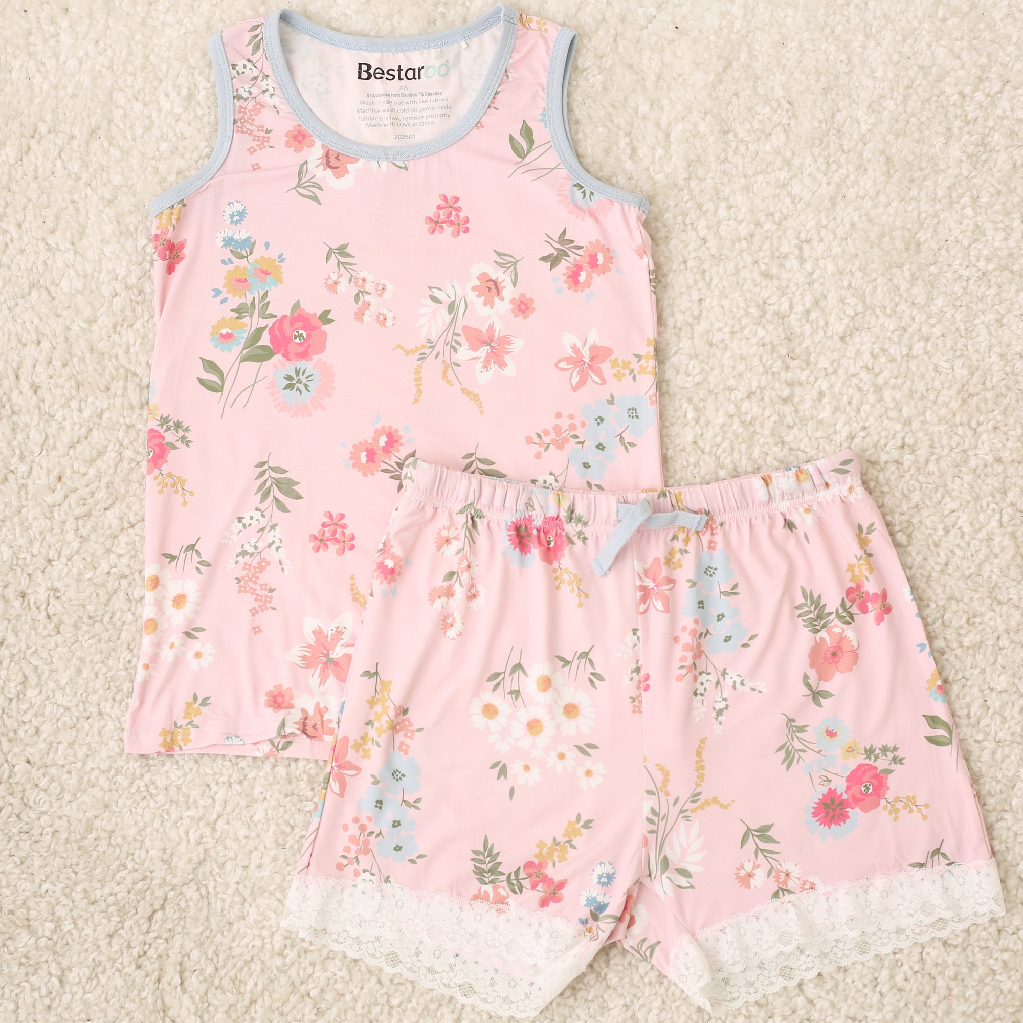 Ditzy Floral Mom Shorts set