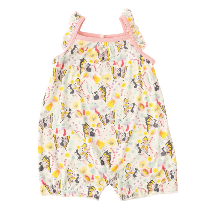 Children's romper with butterfly pattern on a white background