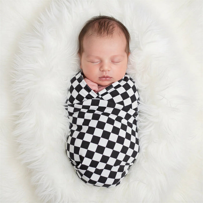 Charcoal Checks Swaddle - Bestaroo