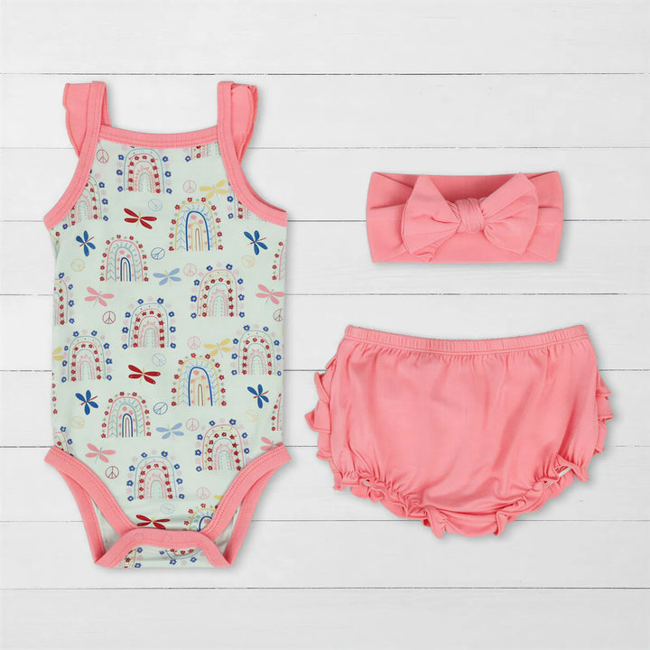 Rainbow Love Ruffle Bloomer Set