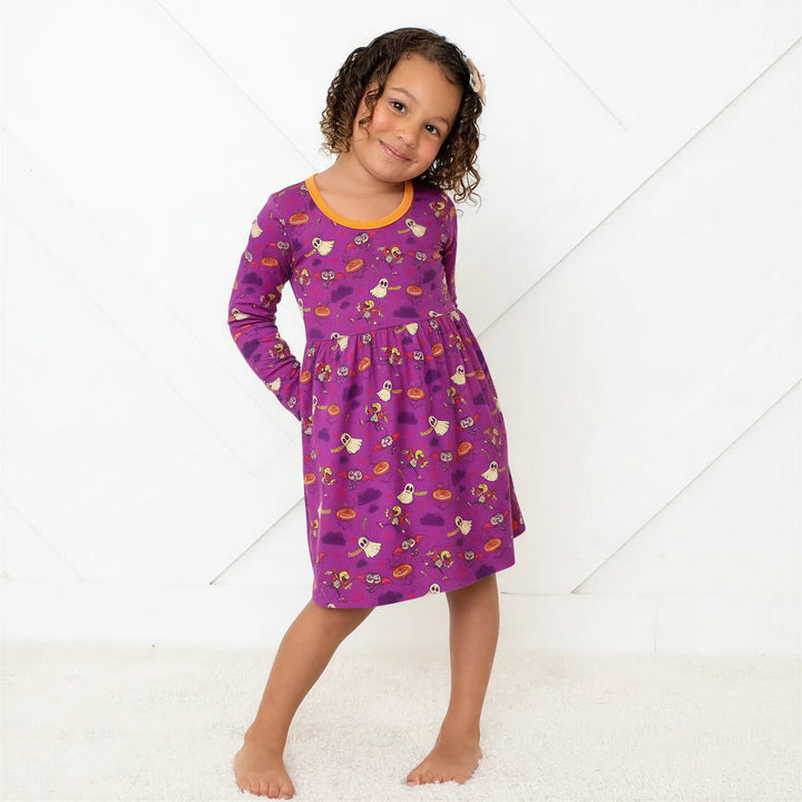 Purple Boo Crew Dress