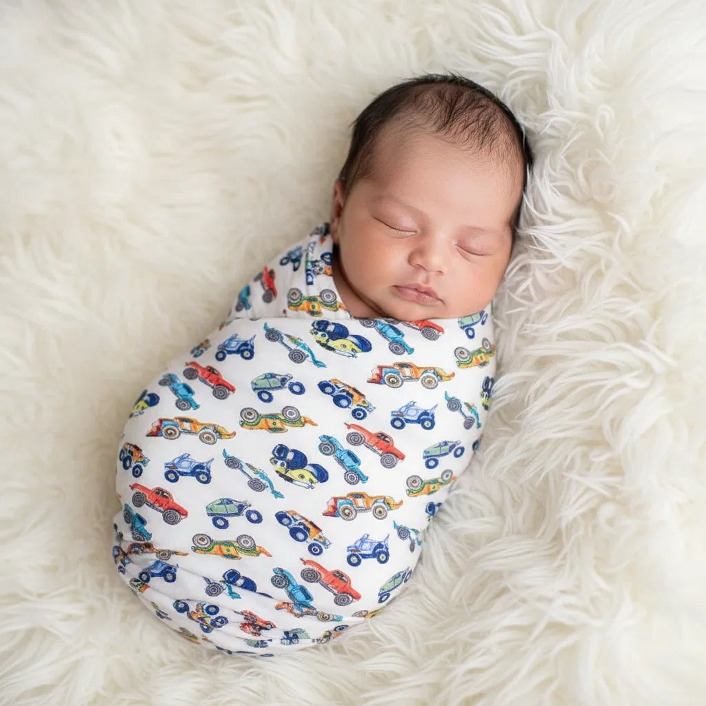 Wild Wheels Swaddle