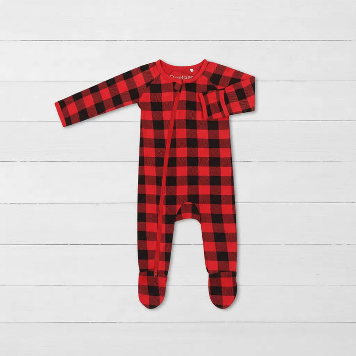 Black & Red Plaid Footie