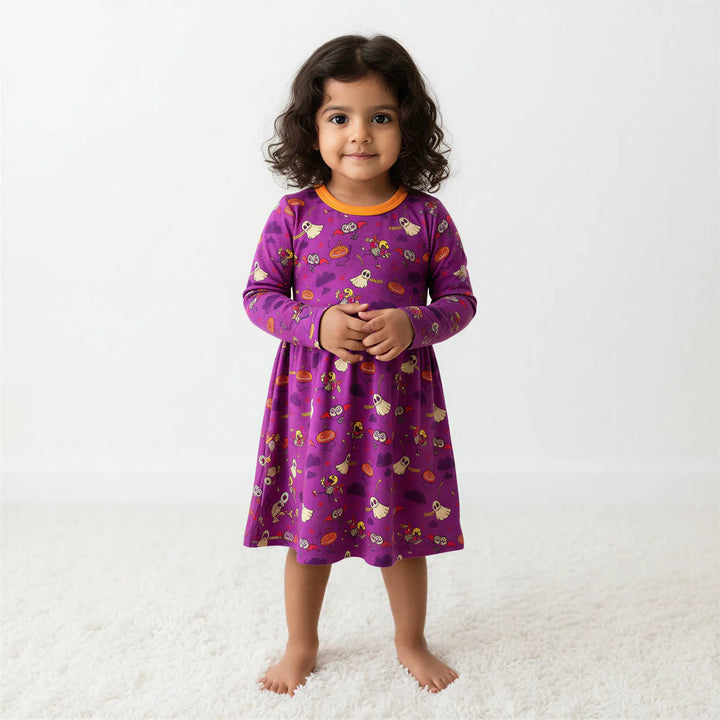 Purple Boo Crew Dress