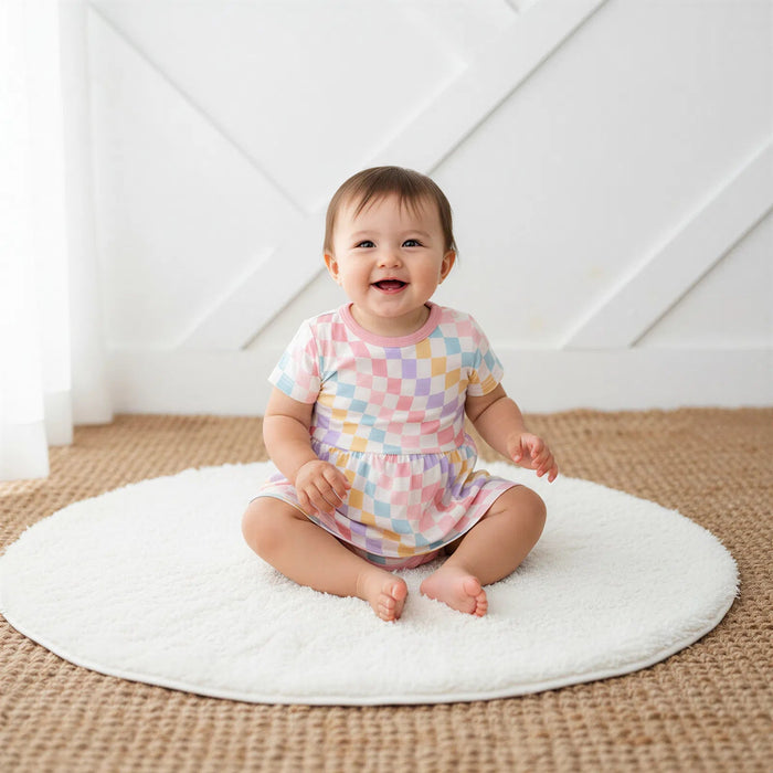 Pastel Checks Bodysuit Dress - Bestaroo