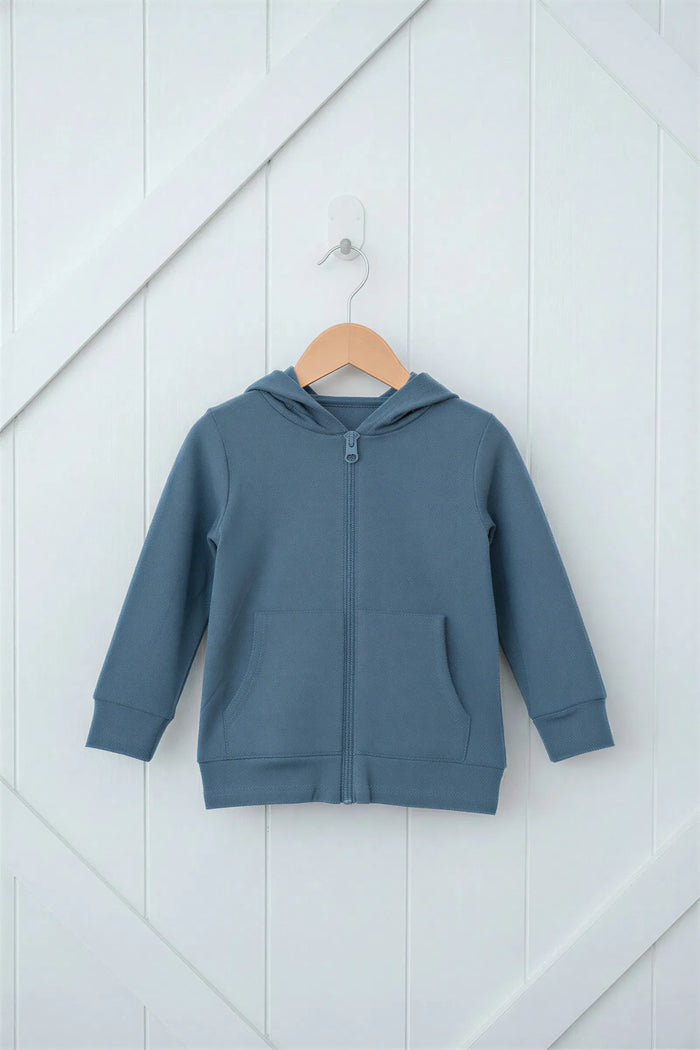 Slate Zipper Hoodie - Bestaroo
