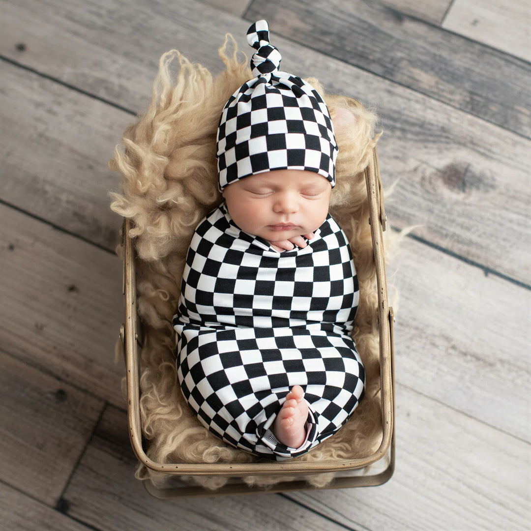 Charcoal Checks Swaddle