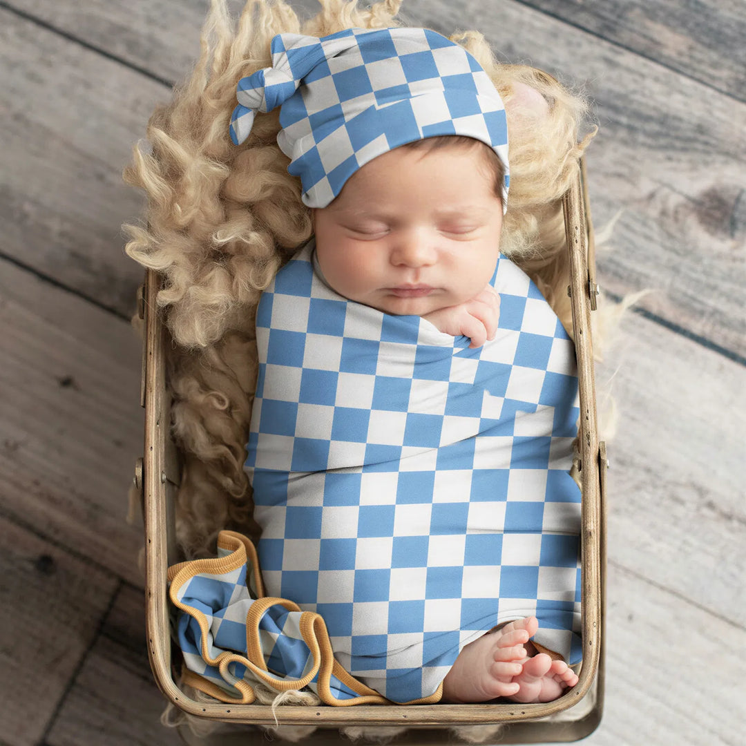 Blue Checks Swaddle