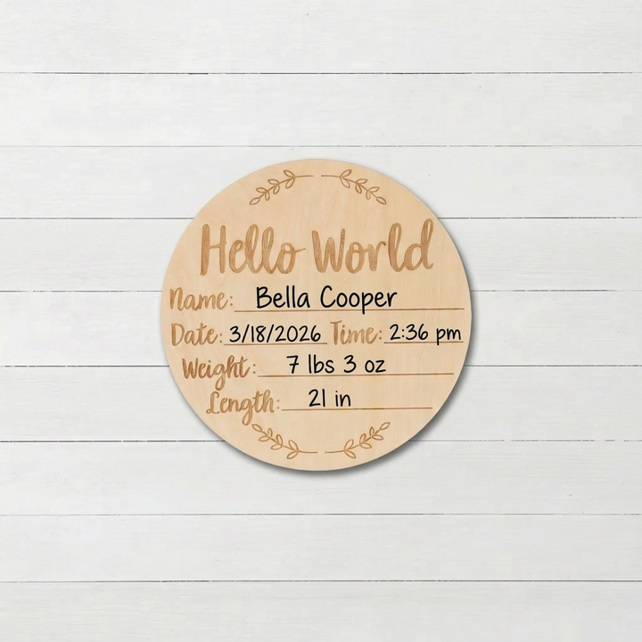 Bestaroo - Bamboo - Baby Announcement Sign
