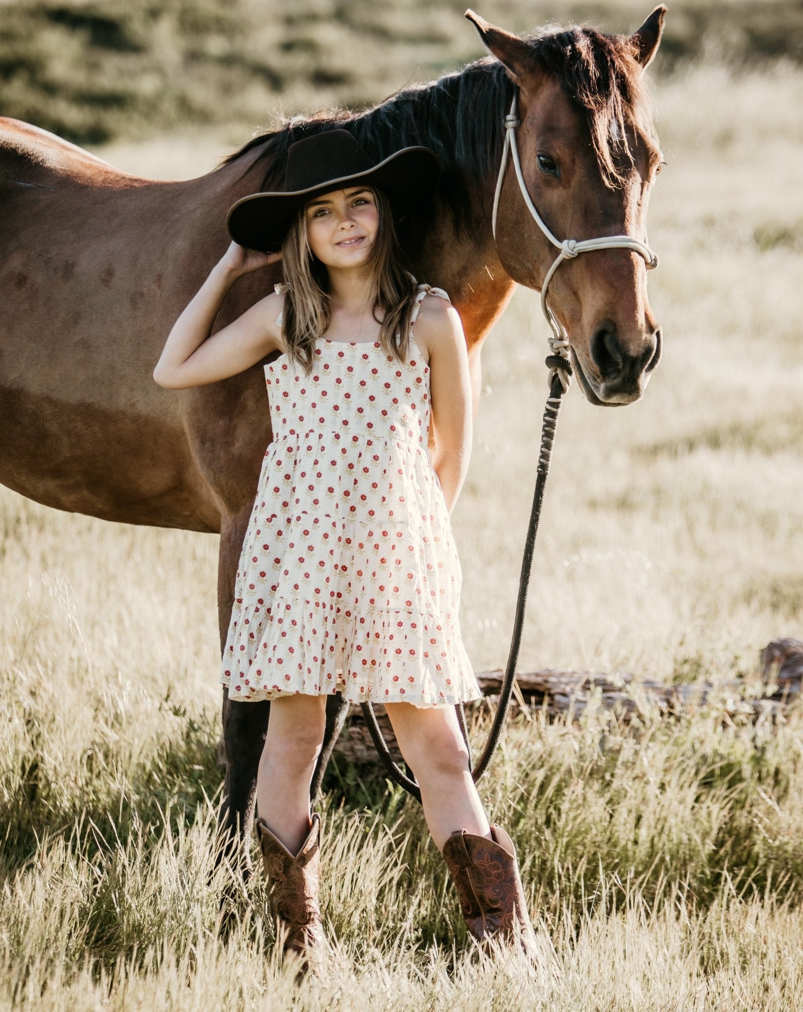 Bestaroo - Bella Rust Floral Floral Dress