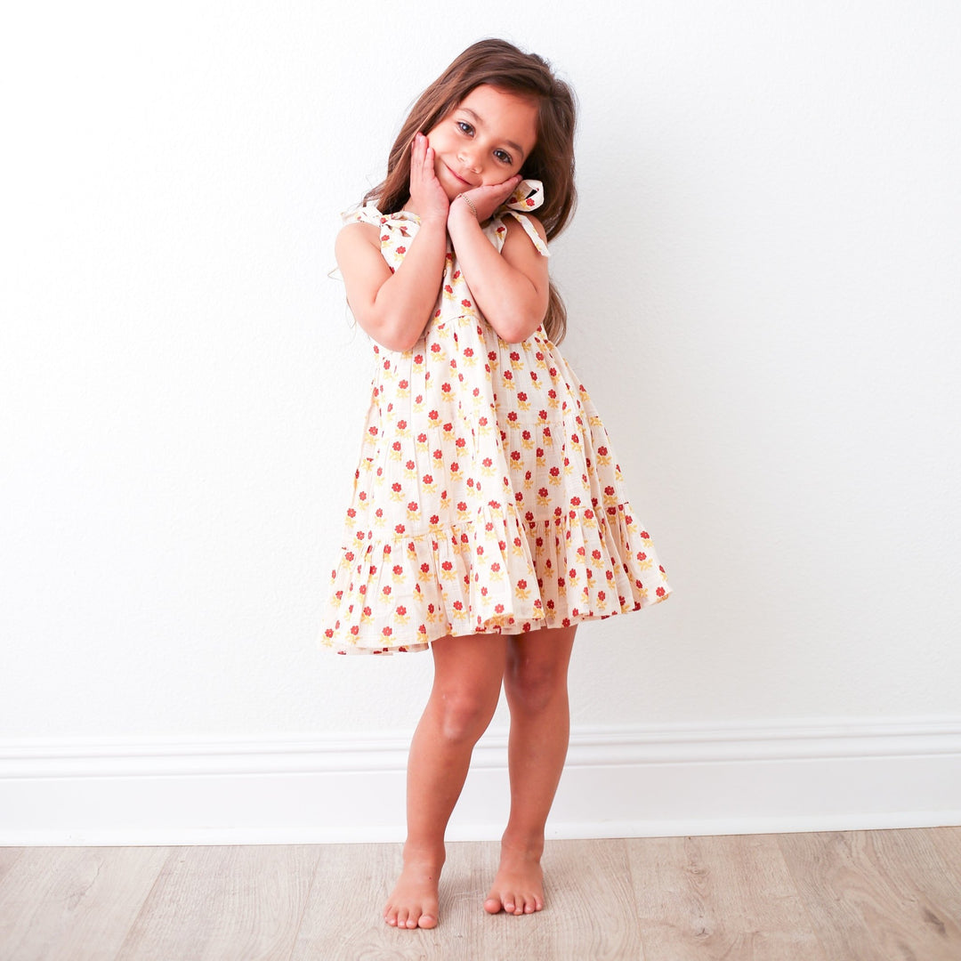 Bestaroo - Bella Rust Floral Floral Dress