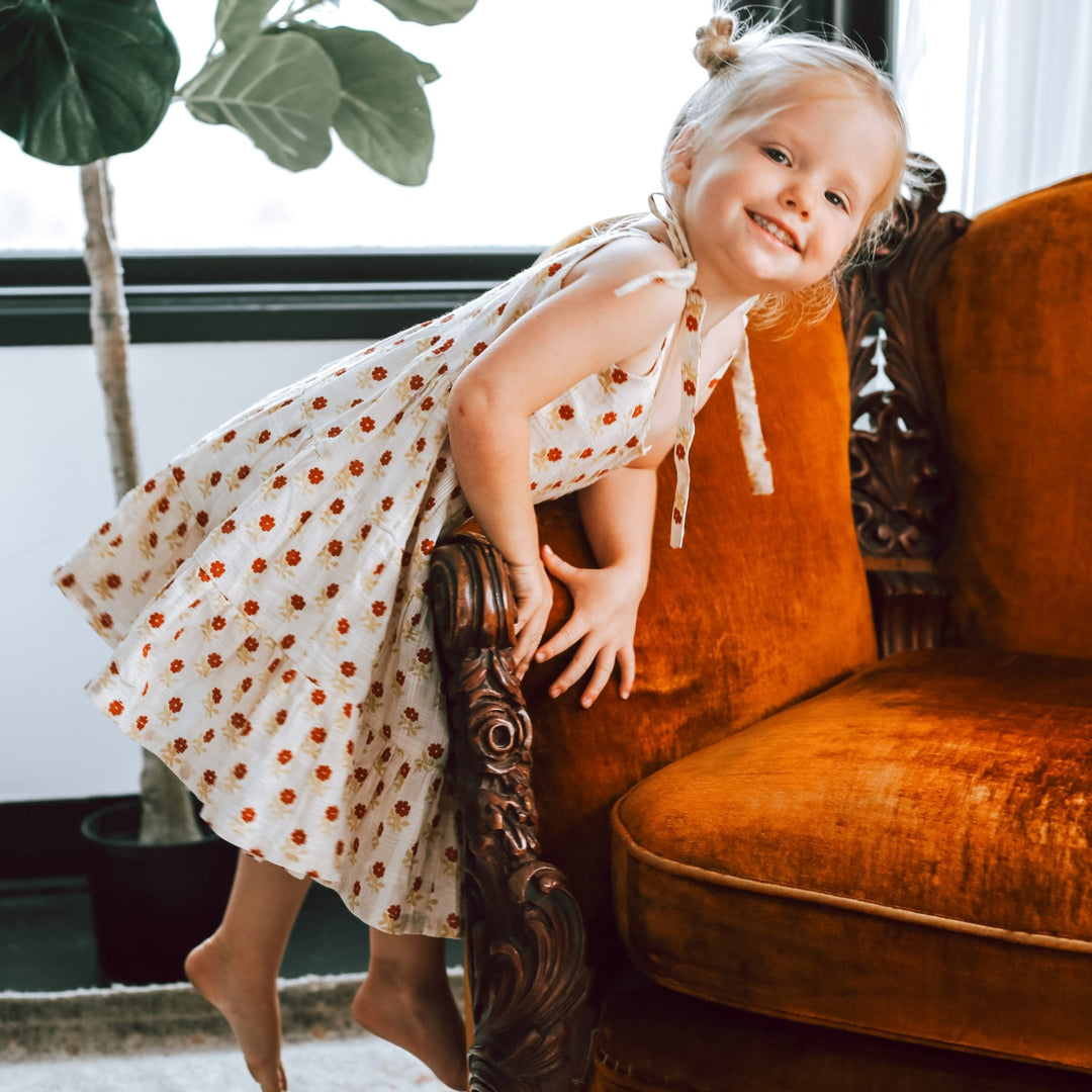 Bestaroo - Bella Rust Floral Floral Dress