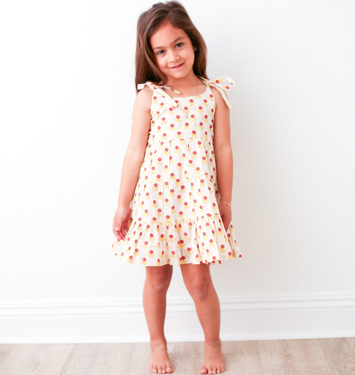 Bestaroo - Bella Rust Floral Floral Dress